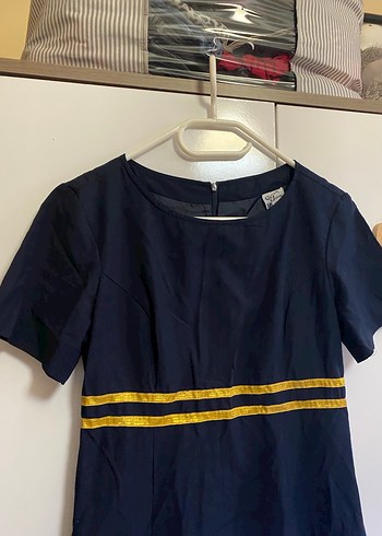 Kadın Lacivert Midi Ofis Elbisesi - Görsel 5