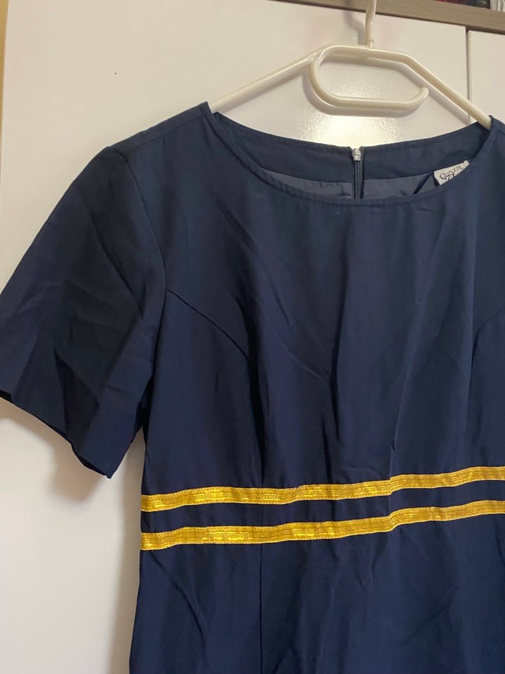 Kadın Lacivert Midi Ofis Elbisesi - Görsel 2