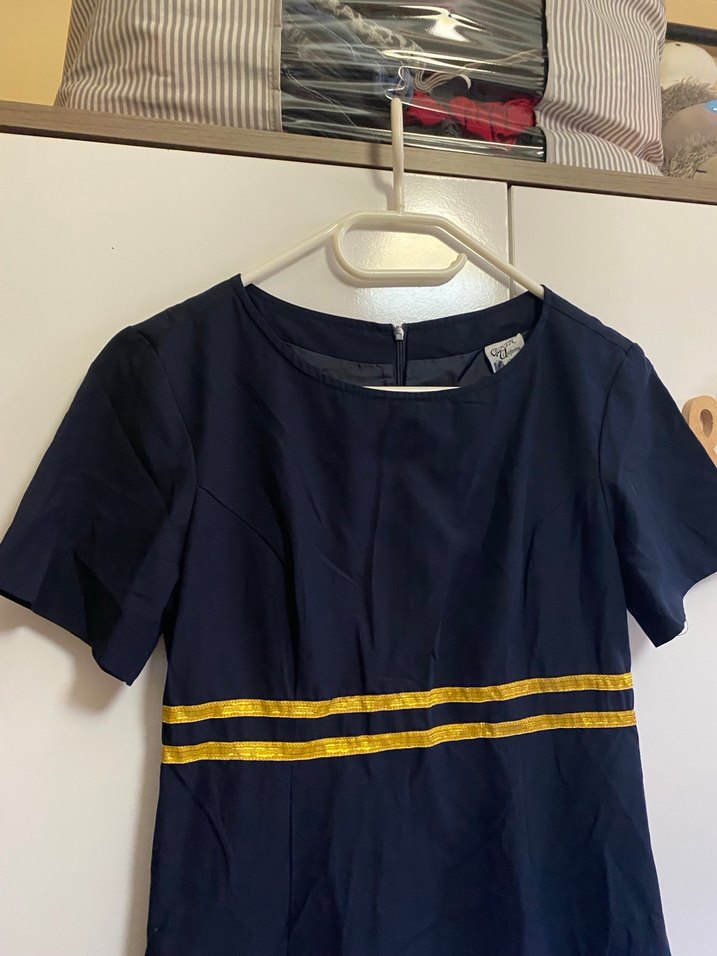 Kadın Lacivert Midi Ofis Elbisesi - Görsel 5