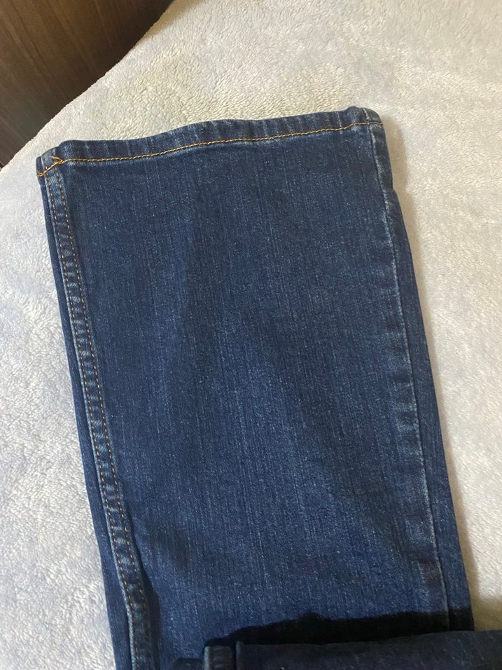 Düğmeli Mavi Kadın Kot Pantolon - Görsel 3