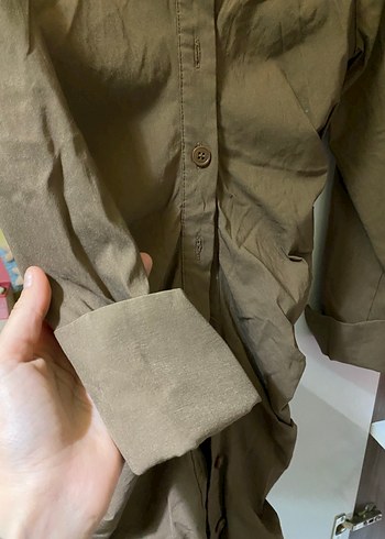 Kahverengi Uzun Kollu Midi Elbise - Görsel 7