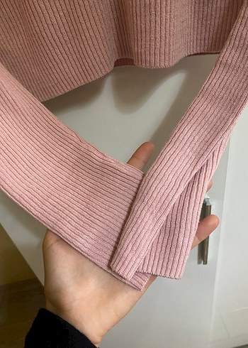 Pembe Triko Kadın Uzun Kollu Kazak - Görsel 4