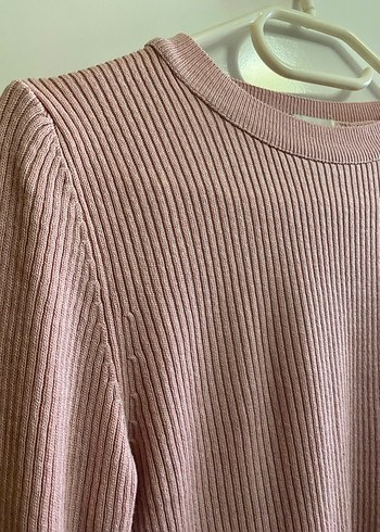 Pembe Triko Kadın Uzun Kollu Kazak - Görsel 2