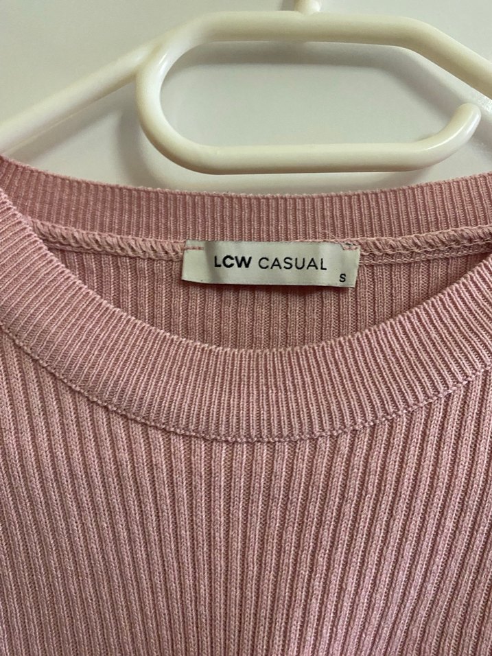 Pembe Triko Kadın Uzun Kollu Kazak - Görsel 3