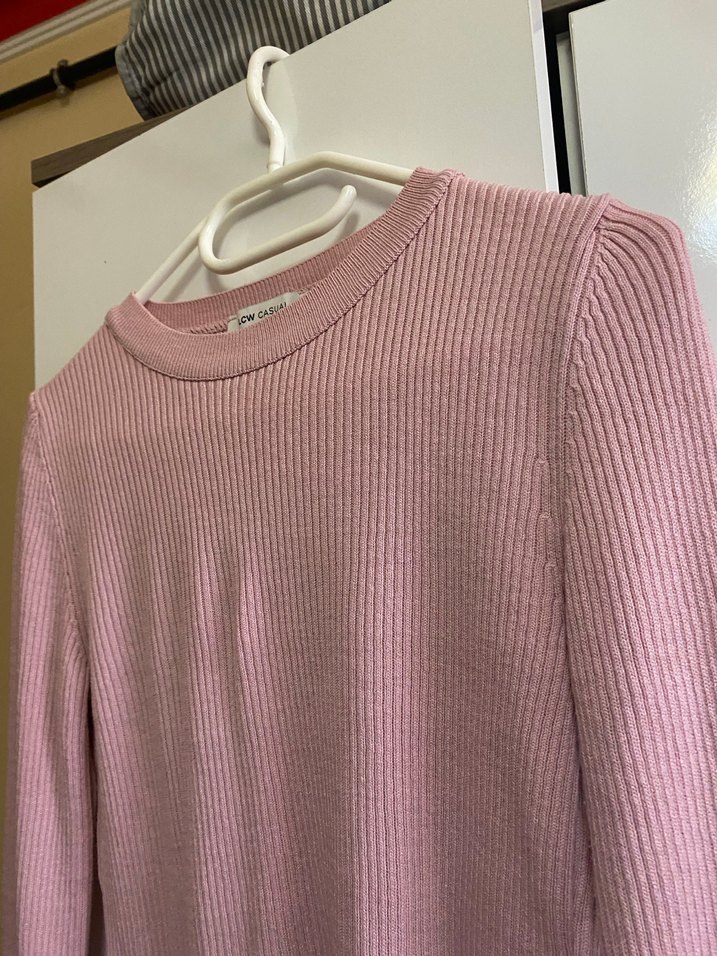 Pembe Triko Kadın Uzun Kollu Kazak - Görsel 5