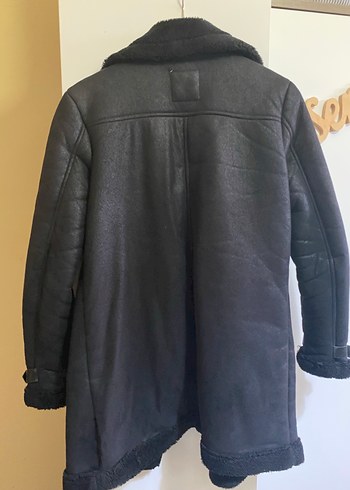 Kürklü Siyah Deri Biker Ceket - Görsel 5