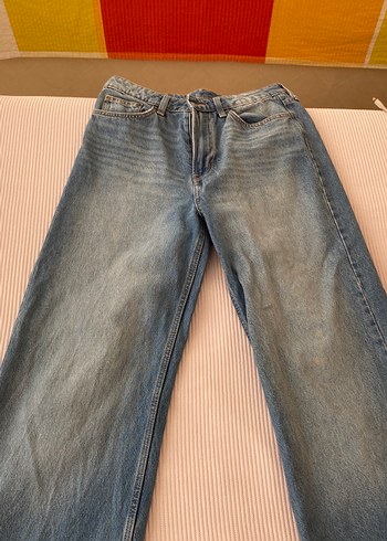 Gri Bej Rahat Kesim Midi Denim Kadın Kot
