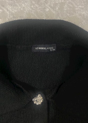 Düğmeli Siyah Kadın Triko Sweatshirt - Görsel 3