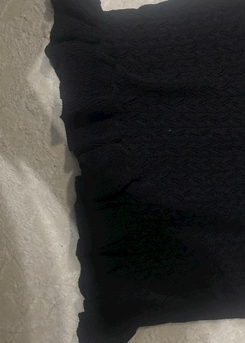 Fırfırlı Siyah Kadın Triko Süveter - Görsel 4