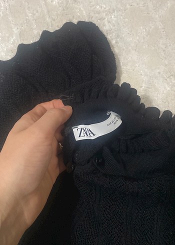 Fırfırlı Siyah Kadın Triko Süveter - Görsel 6