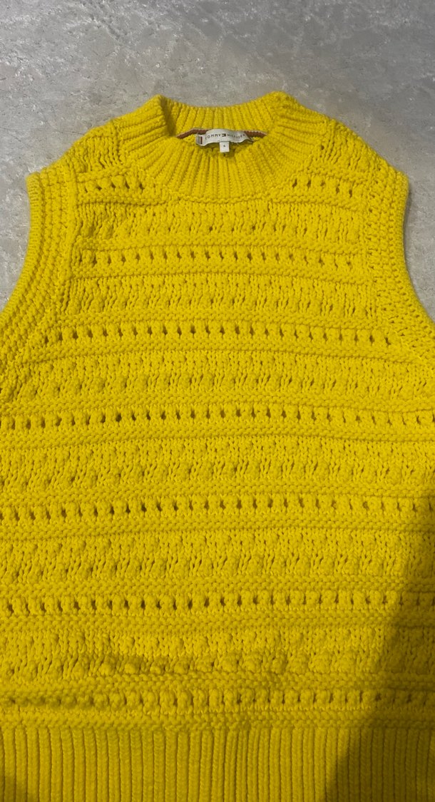 Sarı Örgü Kadın Süveter Yüksek Yakalı - Görsel 2