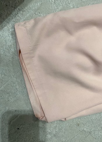 Pembe Saten Görünümlü Uzun Kadın Blazer - Görsel 4