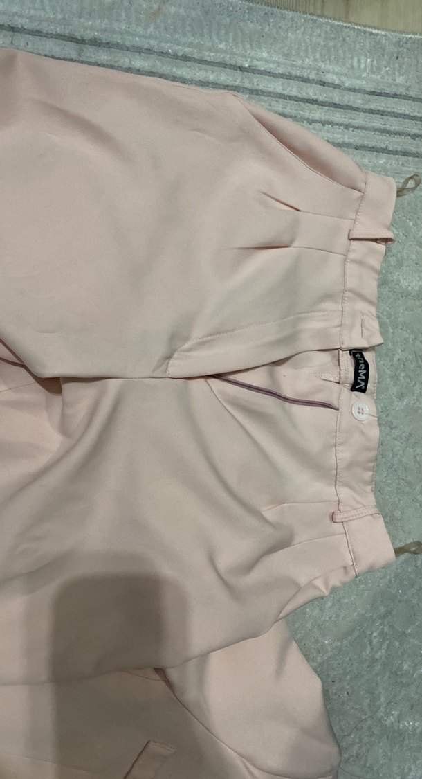 Pembe Saten Görünümlü Uzun Kadın Blazer - Görsel 3