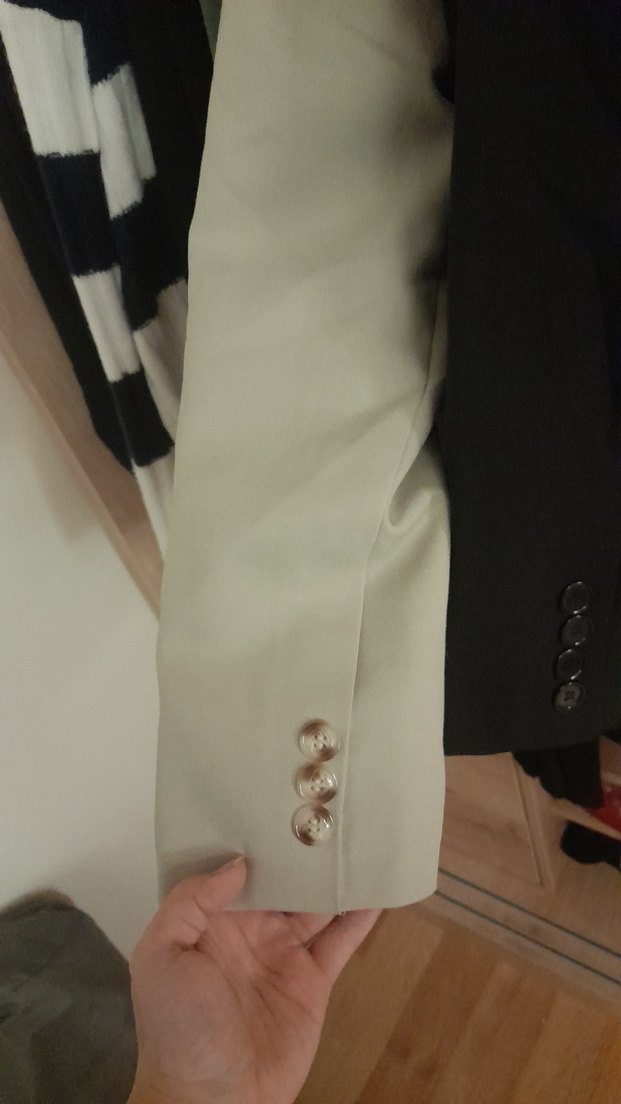 Bej Kadın Blazer, Düğmeli, Normal Boy - Görsel 4