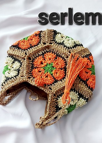 Beden Renkli Püsküllü Örgü Bohem Çanta