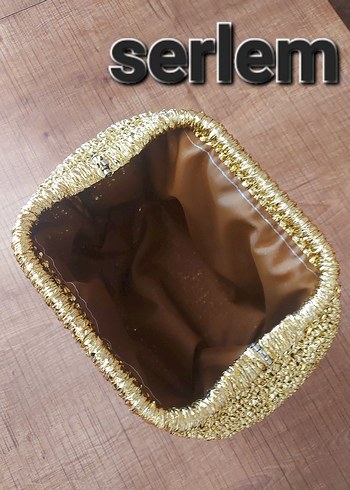 Diğer Altın Renk Örgü Kadın Portföy Çanta