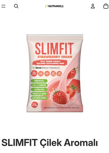 SLIMFIT Çilek Aromalı Düşük Kalorili Toz - Görsel 2