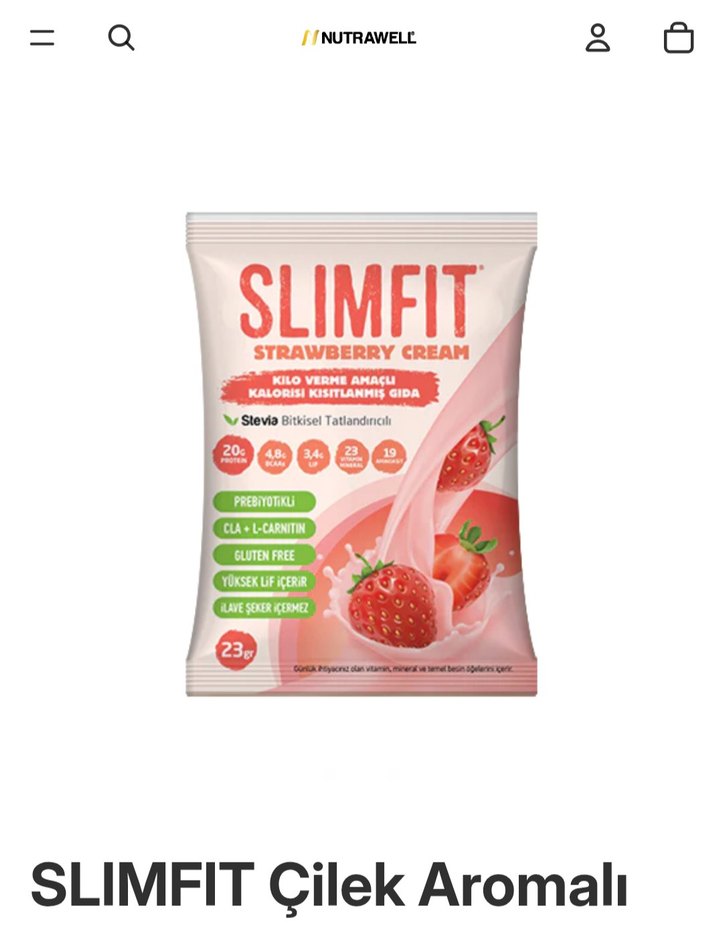 SLIMFIT Çilek Aromalı Düşük Kalorili Toz - Görsel 2