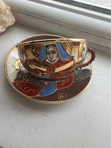 Vintage japon geyşalı kahve fincanı
