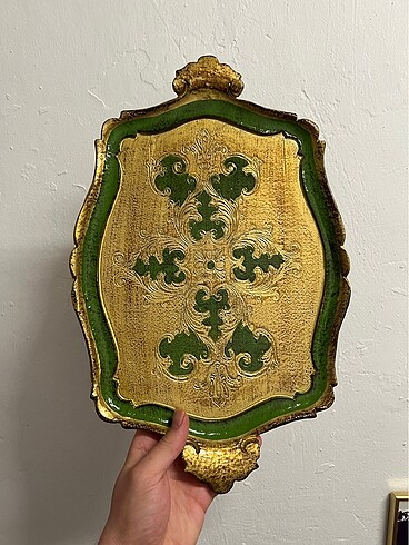 Vintage İtalyan gül ağacı tepsi