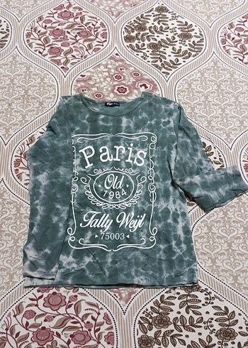 Gri Batik Desenli Uzun Kollu Kız Tişörtü - Görsel 2