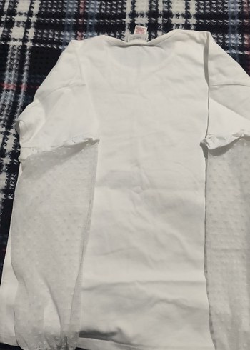 Kız Çocuk Beyaz Uzun Kollu Dantel Detaylı Tişört - Görsel 5