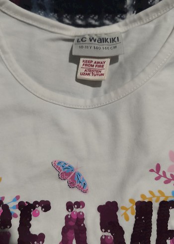 Kız Çocuk Beyaz Uzun Kollu Dantel Detaylı Tişört - Görsel 4