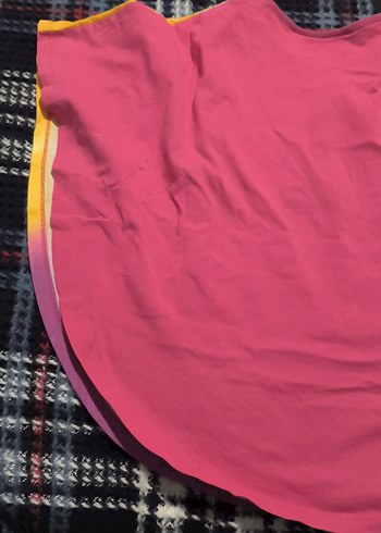 Renkli Disney baskılı kız çocuk panço t-shirt - Görsel 5