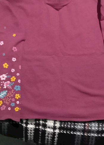 Çiçek Baskılı Mor Kız Çocuk bluz - Görsel 2