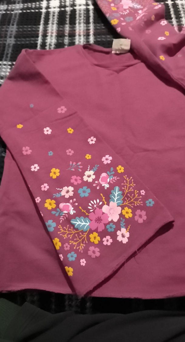 Çiçek Baskılı Mor Kız Çocuk bluz - Görsel 4