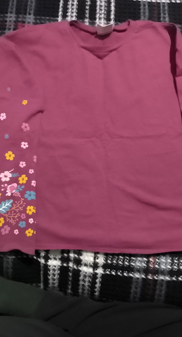 Çiçek Baskılı Mor Kız Çocuk bluz - Görsel 2