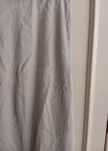 Bej Drapeli Uzun Straplez Abiye Elbise - Görsel 2