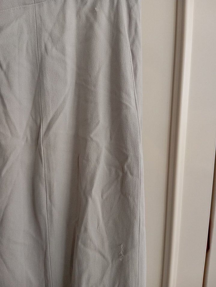 Bej Drapeli Uzun Straplez Abiye Elbise - Görsel 2