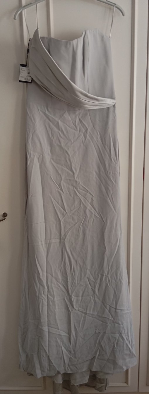 Bej Drapeli Uzun Straplez Abiye Elbise - Görsel 5