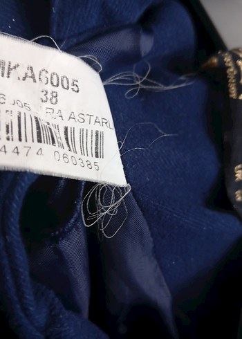 Lacivert Kadın Düğmeli Uzun Kaban - Görsel 7