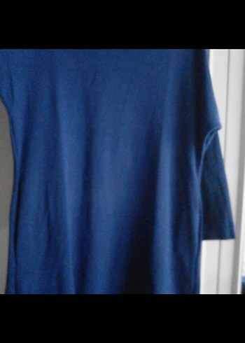 Kadın Mavi Uzun Kollu Salaş Elbise - Görsel 4