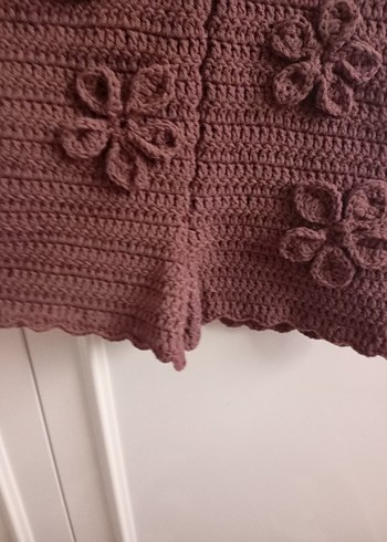 Kahverengi Örgü Kolsuz Bohem Tulum - Görsel 2