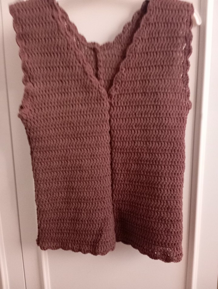 Kahverengi Örgü Kolsuz Bohem Tulum - Görsel 3