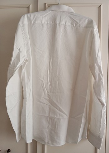 Düğmeli Beyaz Erkek Pamuk Gömlek - Görsel 2