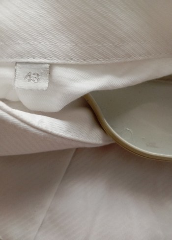 Düğmeli Beyaz Erkek Pamuk Gömlek - Görsel 5