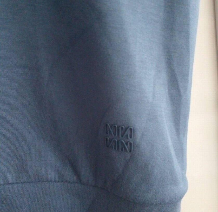 Kadın Mavi V Yaka Kısa Kollu Sweatshirt - Görsel 3