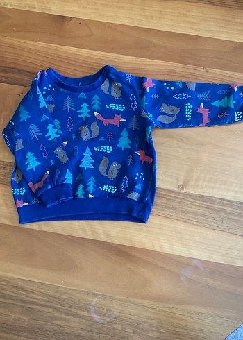 Uzun Kollu Mavi Baskılı Bebek Body - Görsel 2