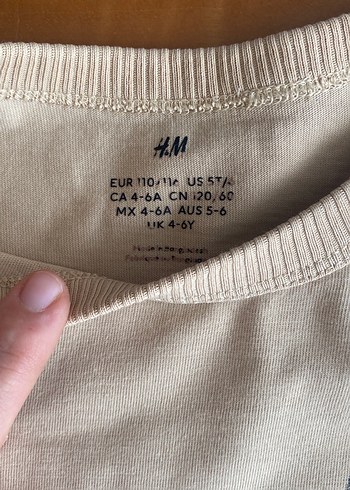 H&M Beyaz Erkek Çocuk Uzun Kollu Tişört