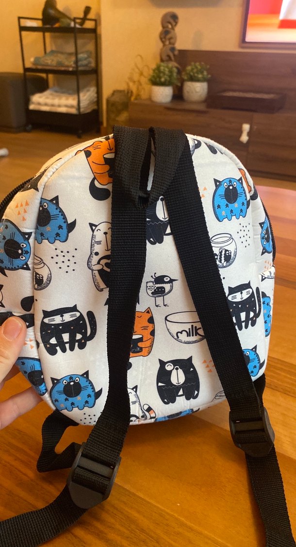 Gri Kedi Desenli Kedi Aksesuar Çantası - Görsel 2