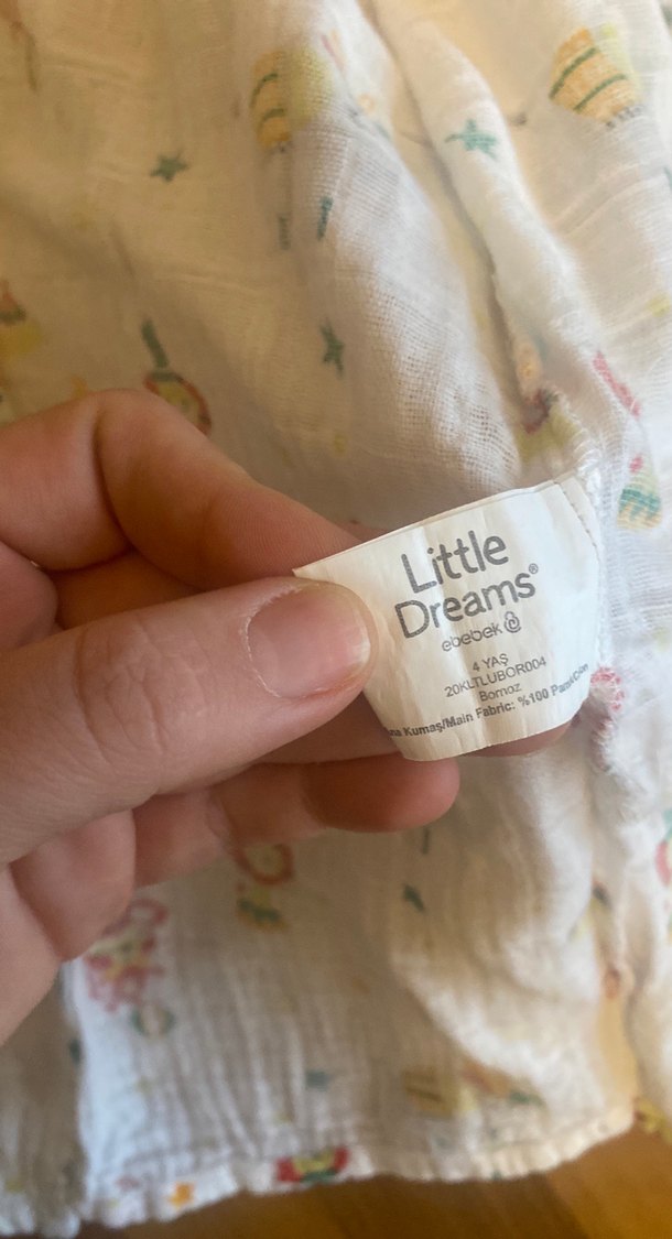 Kız Çocuk Kapüşonlu Baskılı Keten Bornoz - Görsel 2