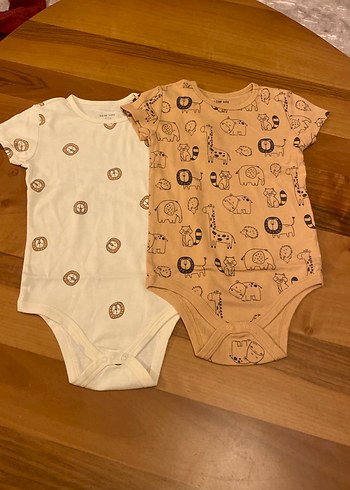 Kısa Kollu Erkek Bebek Baskılı Body 2'li
