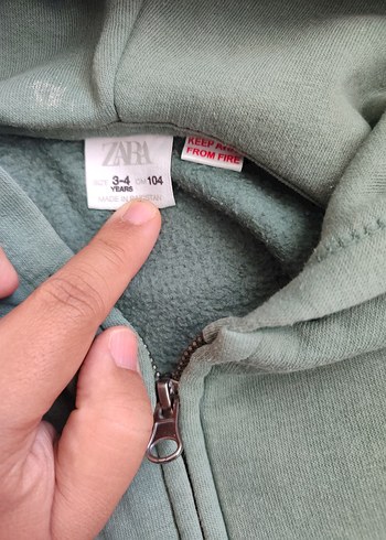 4 Yaş Beden gri Renk Erkek Çocuk hakiKapüşonlu Fermuarlı Sweatshirt