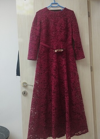 42 Beden bordo Renk Abiye