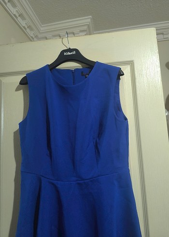 Mavi Kolsuz Midi Elbise - Görsel 2