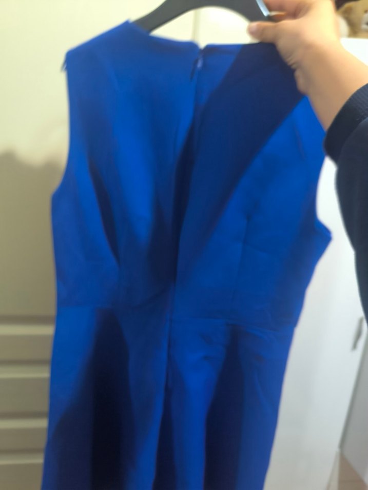 Mavi Kolsuz Midi Elbise - Görsel 3